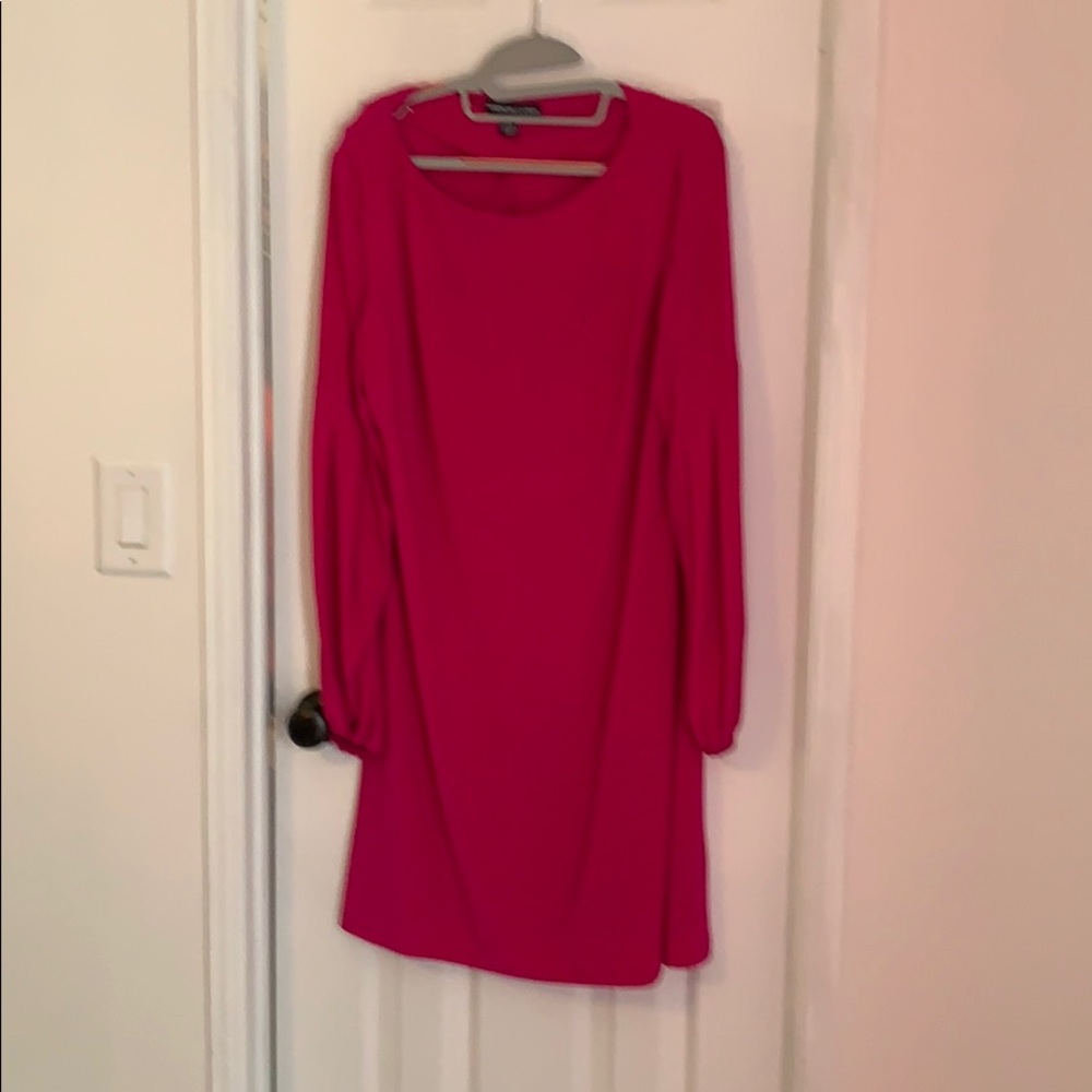 Pink knit a-line dress 16 new